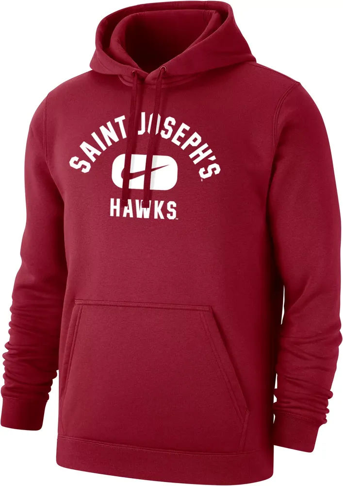 Nike Men's Saint Joseph's Hawks Crimson Club Fleece Pill Swoosh Pullover Hoodie