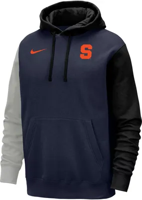 Nike Men's Syracuse Orange Colorblock Blue Club Fleece College Pullover Hoodie