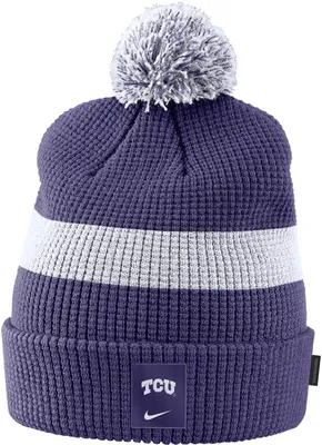 Nike Men's TCU Horned Frogs Purple Football Sideline Cuffed Pom Beanie