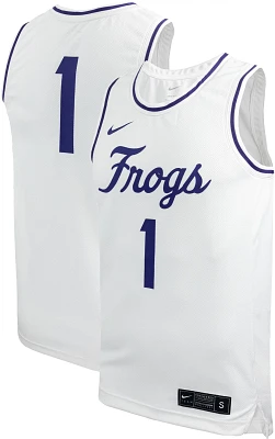 Nike Men's TCU Horned Frogs #1 White Replica Basketball Jersey