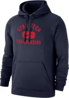 Nike Men's Utah Tech Trailblazers Navy Club Fleece Pill Swoosh Pullover Hoodie