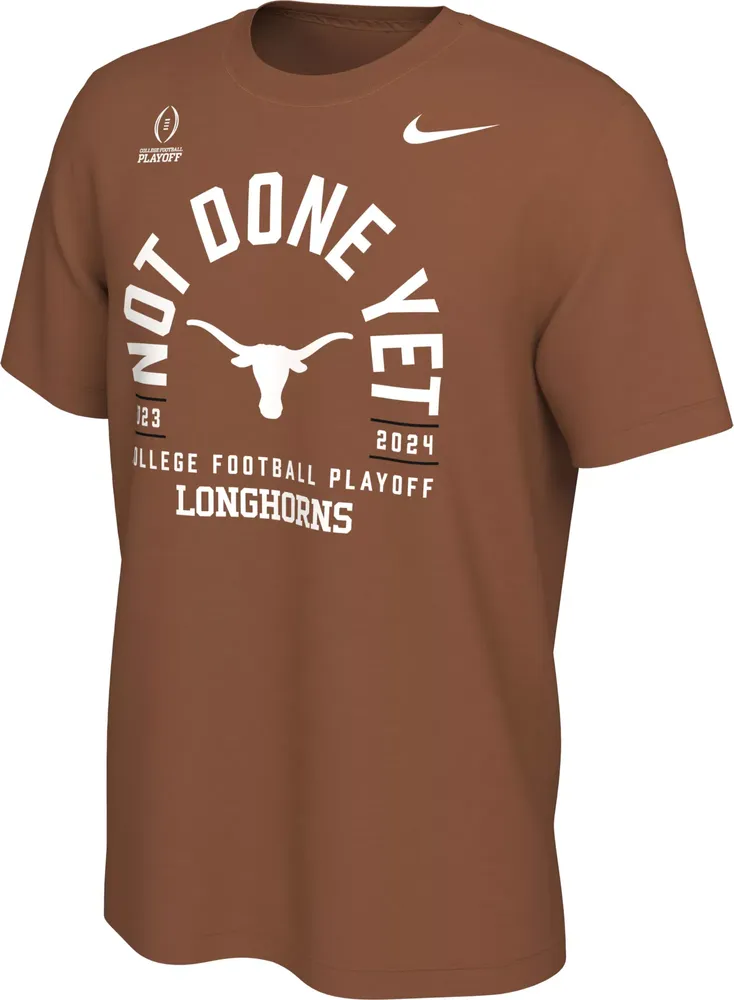 Nike Men's 2023-24 College Football Playoff Sugar Bowl Bound Texas Longhorns Not Done Yet T-Shirt