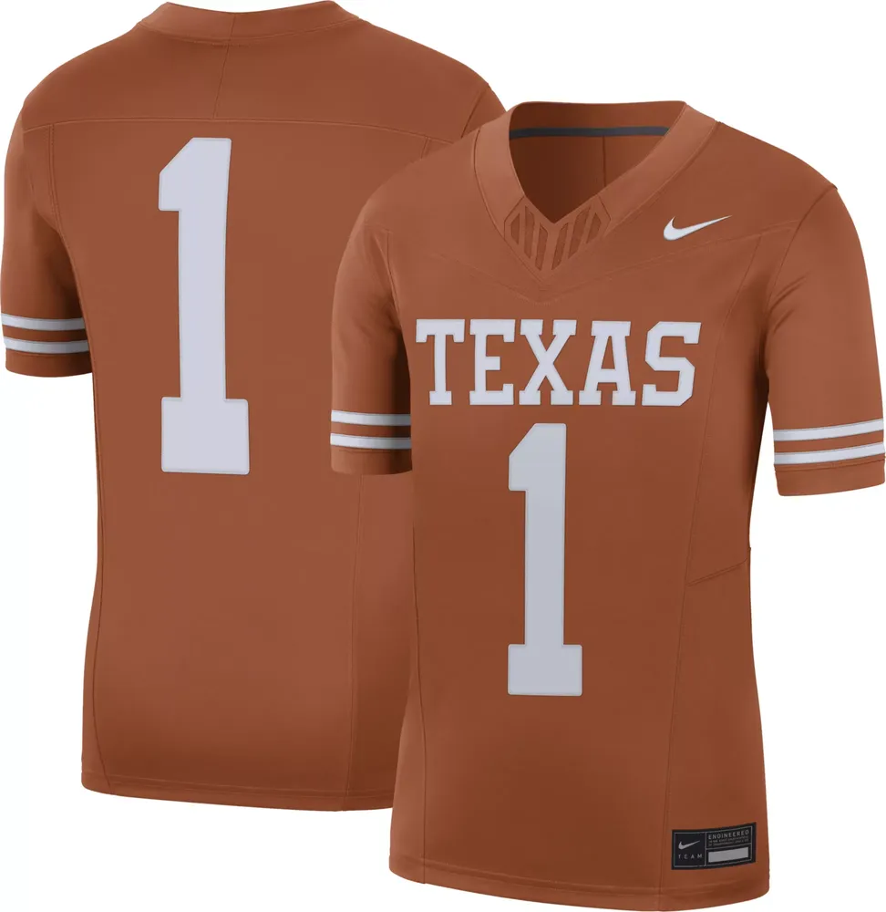 Nike Men's Texas Longhorns #1 Burnt Orange Dri-FIT Limited VF Football Jersey