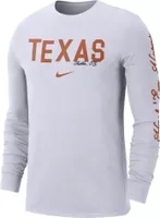 Nike Men's Texas Longhorns White Cotton Varsity Game Long Sleeve T-Shirt