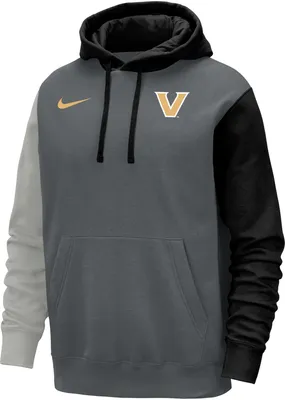 Nike Men's Vanderbilt Commodores Colorblock Grey Club Fleece College Pullover Hoodie