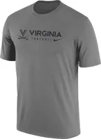 Nike Men's Virginia Cavaliers Grey Dri-FIT Legend Football Team Issue T-Shirt