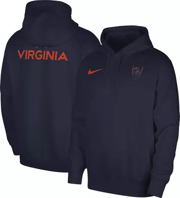 Nike Men's Virginia Cavaliers Blue Football Team Issue Club Fleece Pullover Hoodie