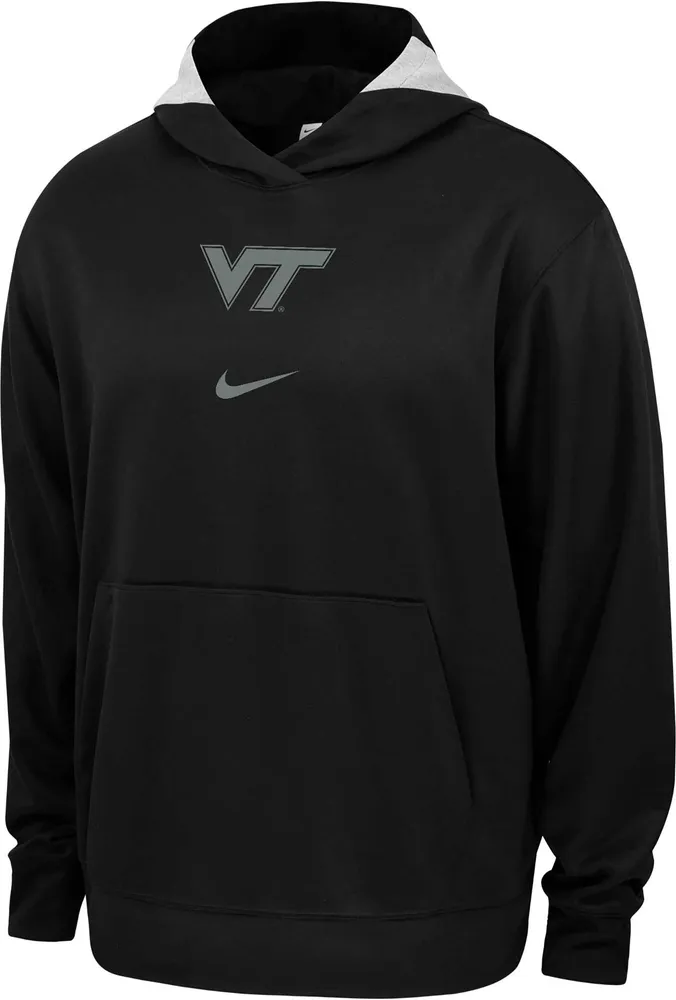 Nike Men's Virginia Tech Hokies Black Spotlight Pullover Basketball Hoodie