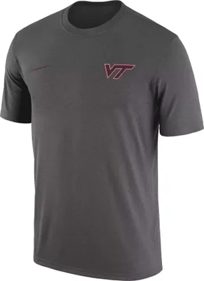 Nike Men's Virginia Tech Hokies Grey Legend Small Logo T-Shirt