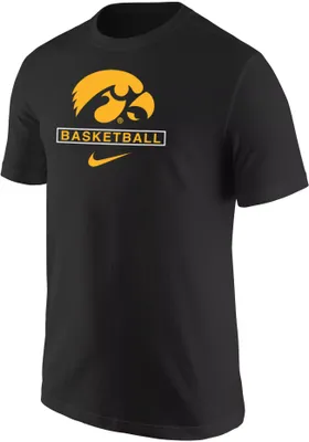 Nike Men's Iowa Hawkeyes Black Basketball Core Cotton T-Shirt