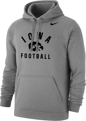 Nike Men's Iowa Hawkeyes Grey Club Fleece Football Pullover Hoodie