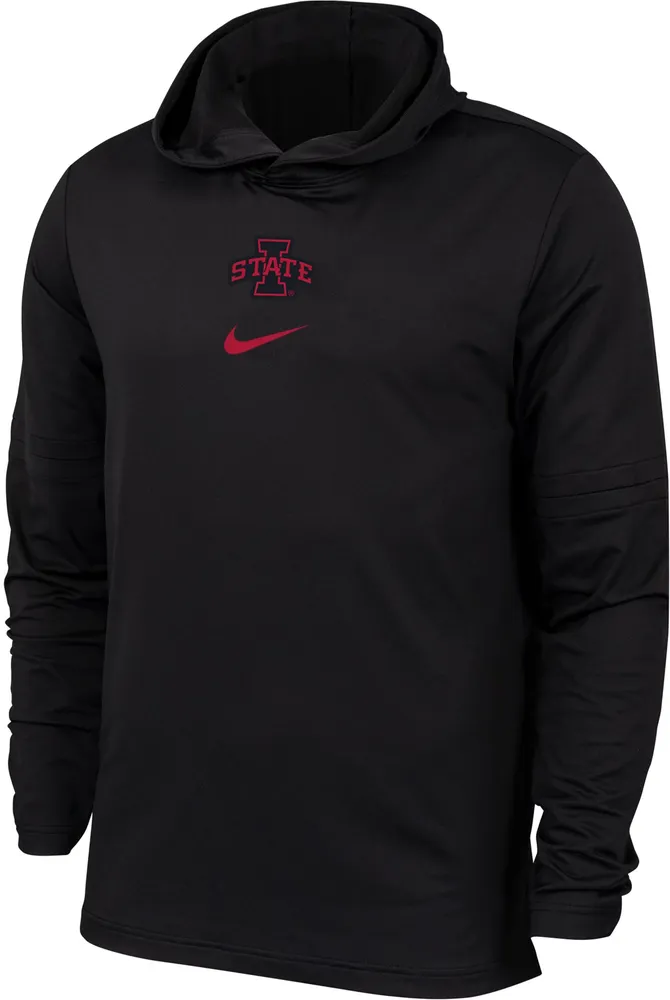 Nike Men's Iowa State Cyclones Black Sideline Player Pullover Hooded Long Sleeve T-Shirt