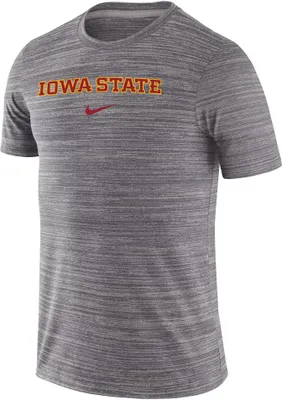 Nike Men's Iowa State Cyclones Grey Dri-FIT Velocity Football Team Issue T-Shirt