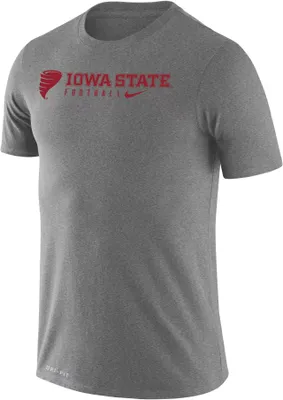 Nike Men's Iowa State Cyclones Grey Dri-FIT Legend Football Team Issue T-Shirt