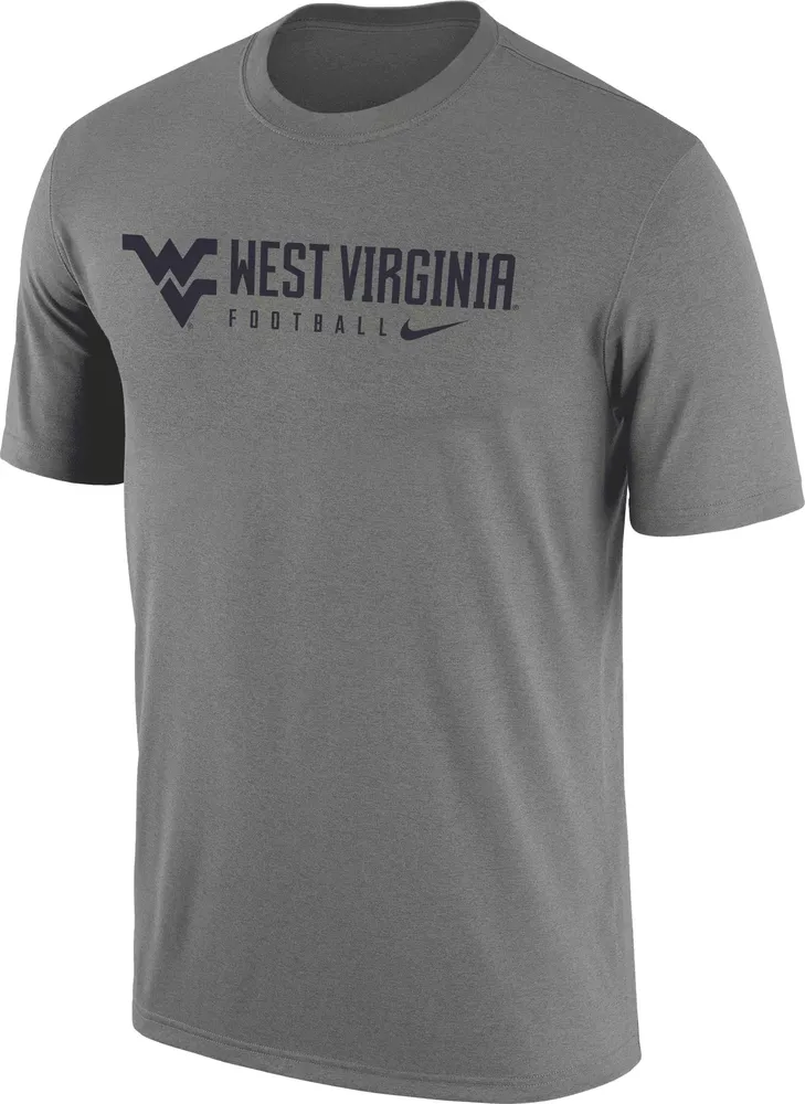 Nike Men's West Virginia Mountaineers Grey Dri-FIT Legend Football Team Issue T-Shirt