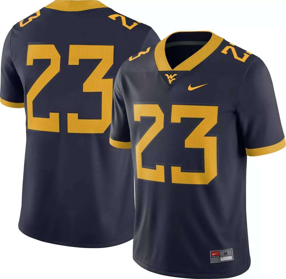 Nike Men's West Virginia Mountaineers #23 Blue Dri-FIT Game Football Jersey