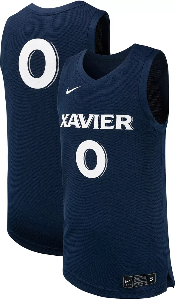 Nike Men's Xavier Musketeers #0 Blue Replica Basketball Jersey