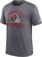 Nike Men's Tampa Bay Buccaneers Blitz Stacked Dark Grey Heather T-Shirt