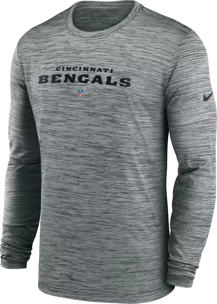 Nike Men's Cincinnati Bengals Sideline Velocity Dark Grey Heather Long Sleeve T-Shirt