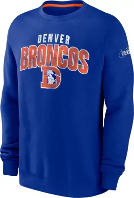 Nike Men's Denver Broncos Rewind Shout Royal Crew Sweatshirt