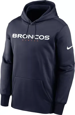 Nike Men's Denver Broncos Therma-FIT Wordmark Navy Hoodie