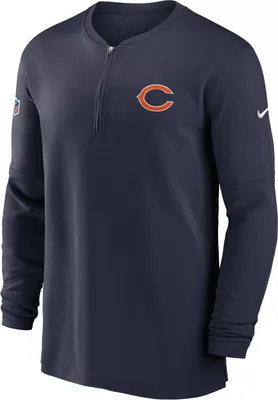 Nike Men's Chicago Bears Sideline Navy Half-Zip Long Sleeve Top