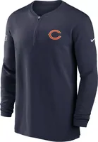 Nike Men's Chicago Bears Sideline Navy Half-Zip Long Sleeve Top