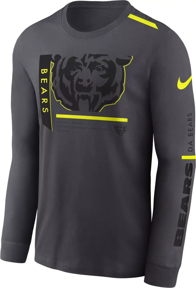 Nike Men's Chicago Bears 2023 Volt Dri-FIT Anthracite Long Sleeve T-Shirt