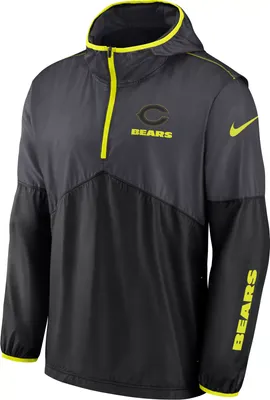 Nike Men's Chicago Bears 2023 Volt Anthracite Half-Zip Jacket