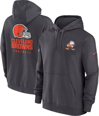 Nike Men's Cleveland Browns 2023 Sideline Club Anthracite Pullover Hoodie