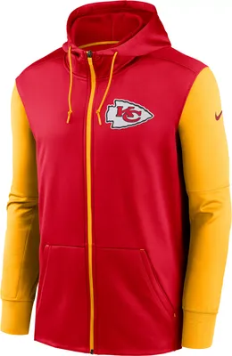 Nike Men's Kansas City Chiefs Therma-FIT Color Block Red Full-Zip Hoodie