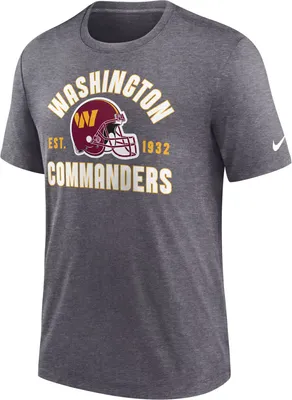 Nike Men's Washington Commanders Blitz Stacked Dark Grey Heather T-Shirt