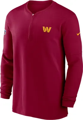 Nike Men's Washington Commanders Sideline Red Half-Zip Long Sleeve Top