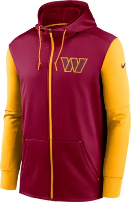 Nike Men's Washington Commanders Therma-FIT Color Block Red Full-Zip Hoodie