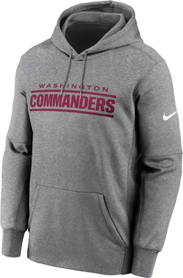 Nike Men's Washington Commanders Therma-FIT Wordmark Dark Grey Heather Hoodie