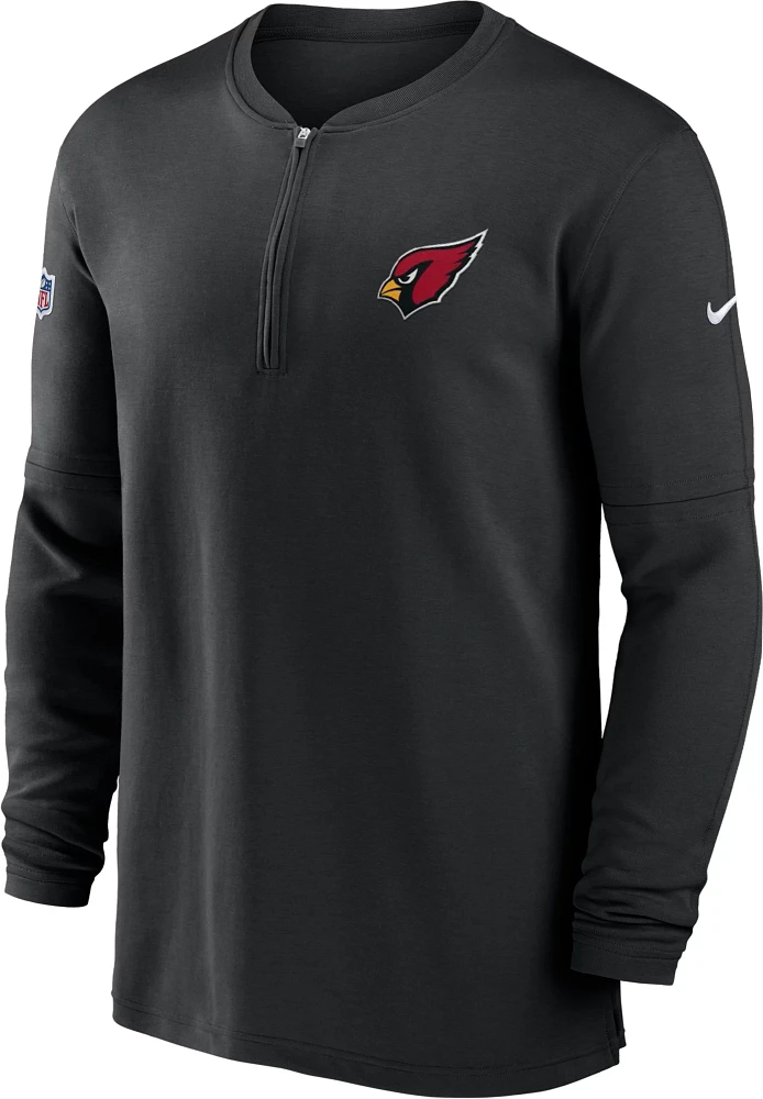 Nike Men's Arizona Cardinals Sideline Black Half-Zip Long Sleeve Top