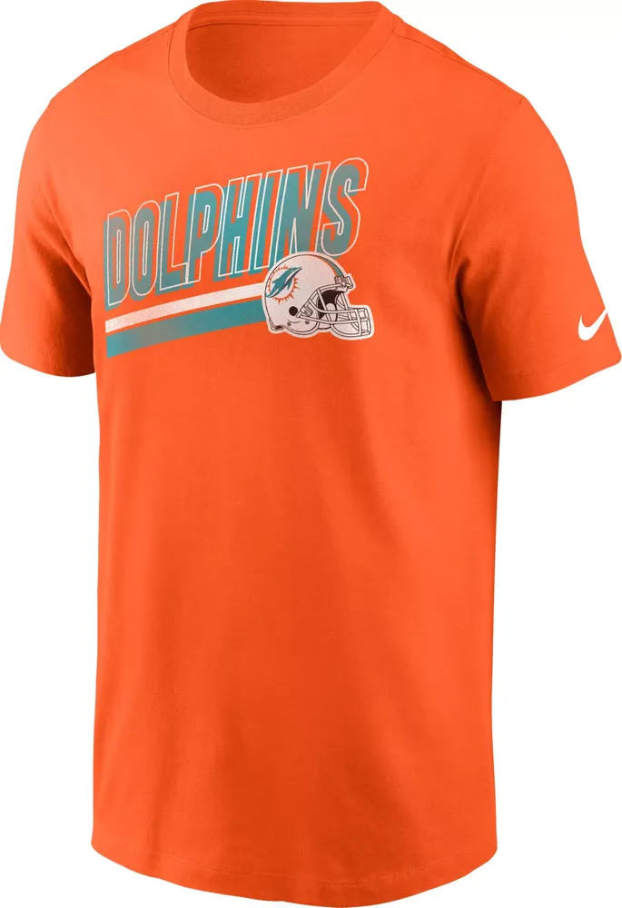 Nike Men's Miami Dolphins Blitz Helmet Orange T-Shirt