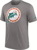 Nike Men's Miami Dolphins Rewind Throwback Logo Grey T-Shirt