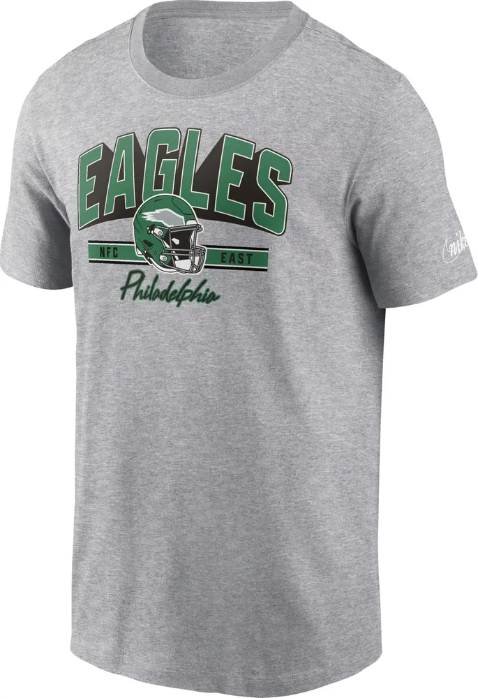 Nike Men's Philadelphia Eagles Throwback Wordmark Grey T-Shirt