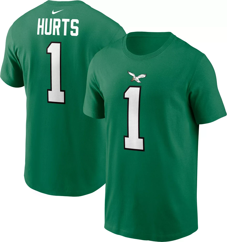 Nike Men's Philadelphia Eagles Jalen Hurts #1 Throwback Green T-Shirt