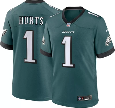 Nike Men's Philadelphia Eagles Jalen Hurts #1 Teal Game Jersey