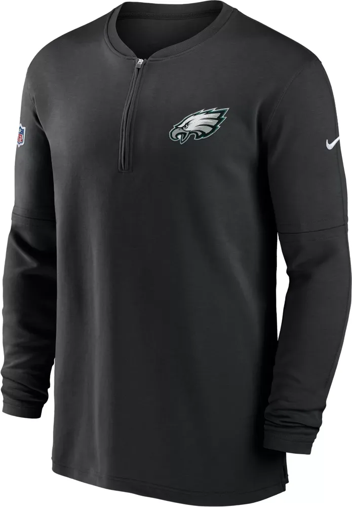 Nike Men's Philadelphia Eagles Sideline Black Half-Zip Long Sleeve Top