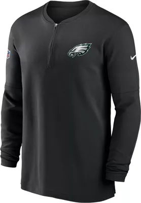 Nike Men's Philadelphia Eagles Sideline Black Half-Zip Long Sleeve Top