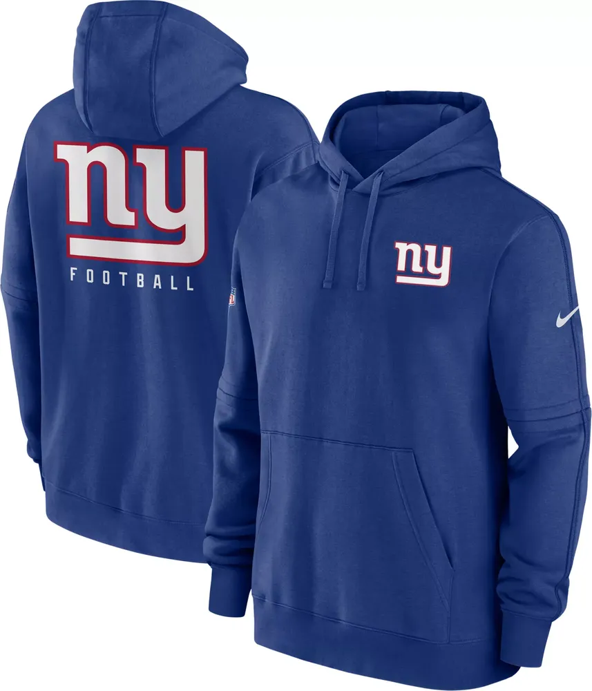 Nike Men's New York Giants 2023 Sideline Club Blue Pullover Hoodie