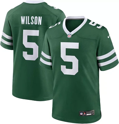 Nike Men's New York Jets Garrett Wilson #5 Green Game Jersey