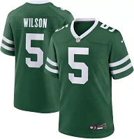 Nike Men's New York Jets Garrett Wilson #5 Green Game Jersey