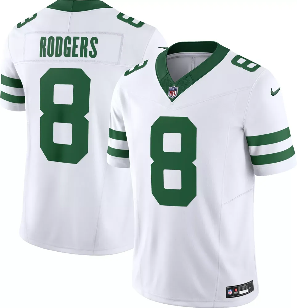 Nike Men's New York Jets Aaron Rodgers #8 White Vapor Limited Jersey