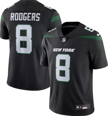 Nike Men's New York Jets Aaron Rodgers #8 Alternate Black Limited Jersey