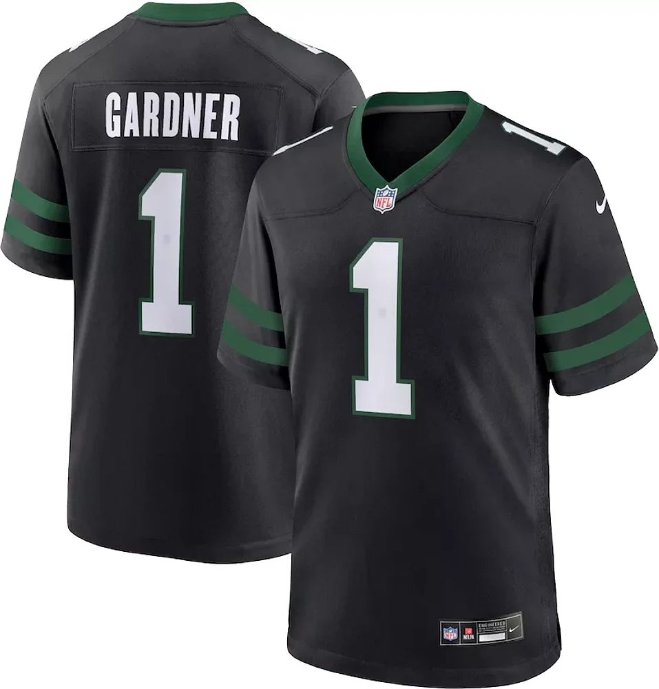 Nike Men's New York Jets Ahmad Sauce Gardner #1 Alternate Black Game Jersey