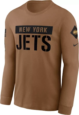 Nike Men's New York Jets 2023 Salute to Service Brown Long Sleeve T-Shirt